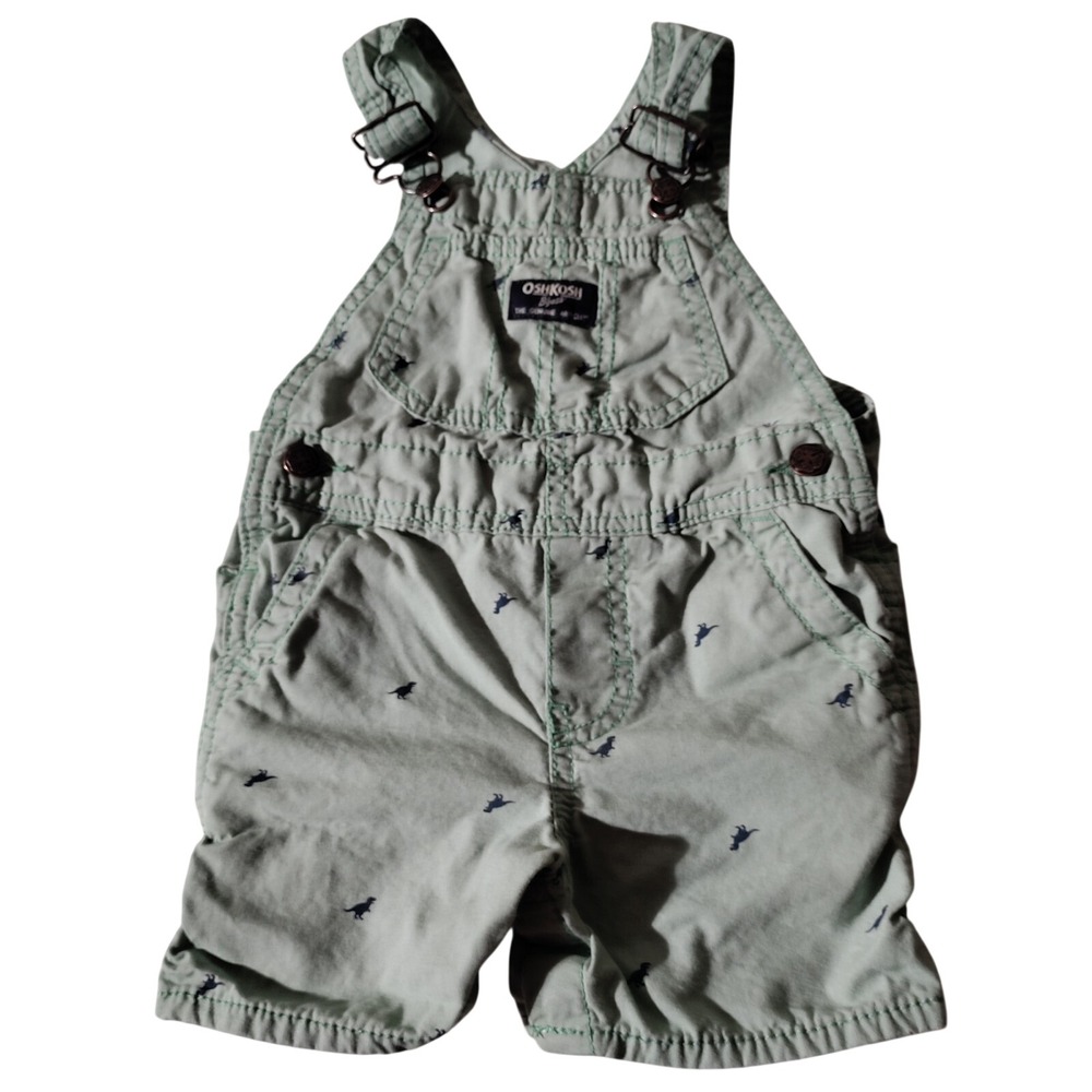 Oshkosh Bgosh 18M Vestbak Dinosaur cargo Overalls shorts adjustable Straps